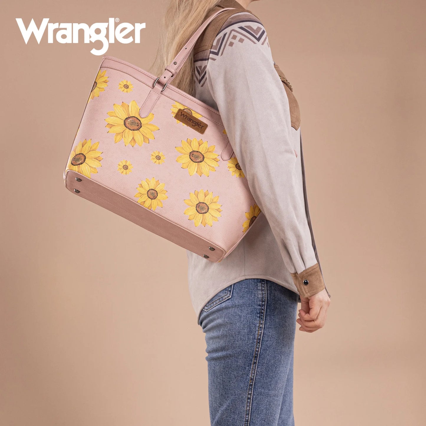 Wrangler Sunflower Print Tote Bag - Pink