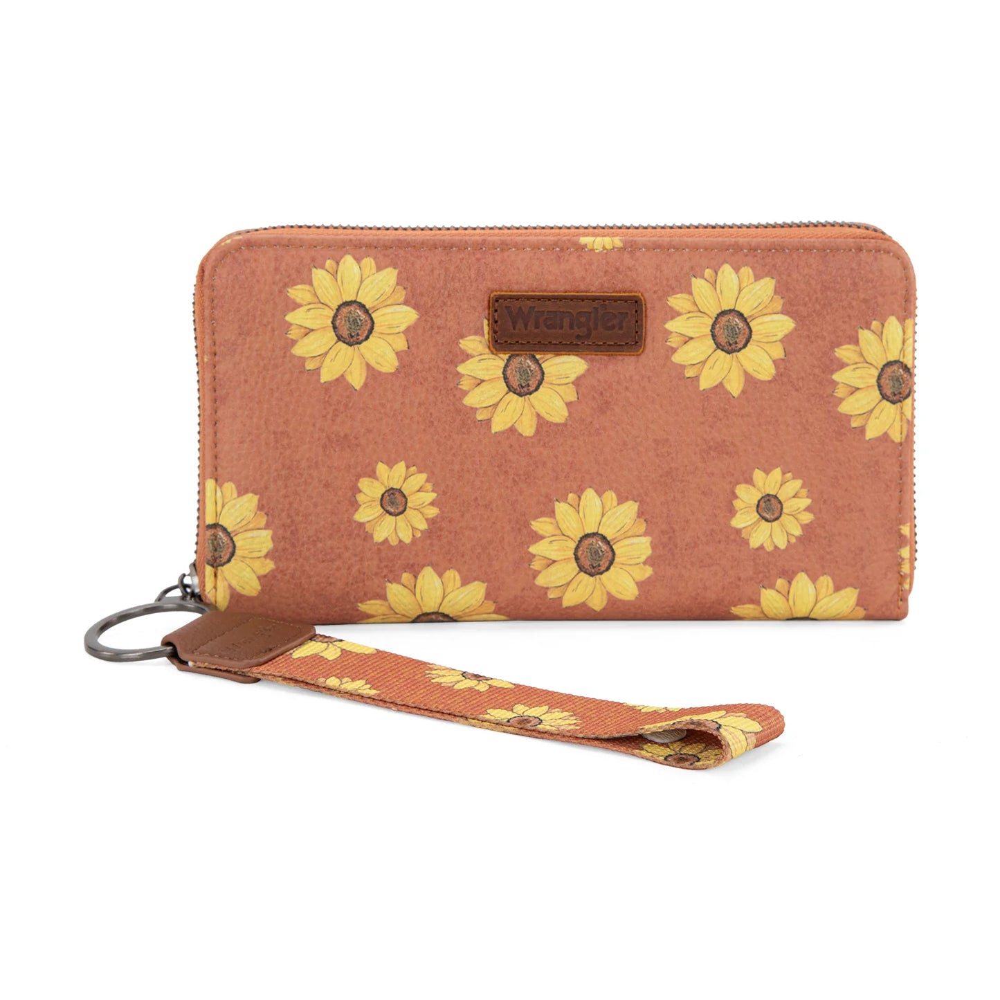 Wrangler Sunflower Print PU Leather Wallet-Brown