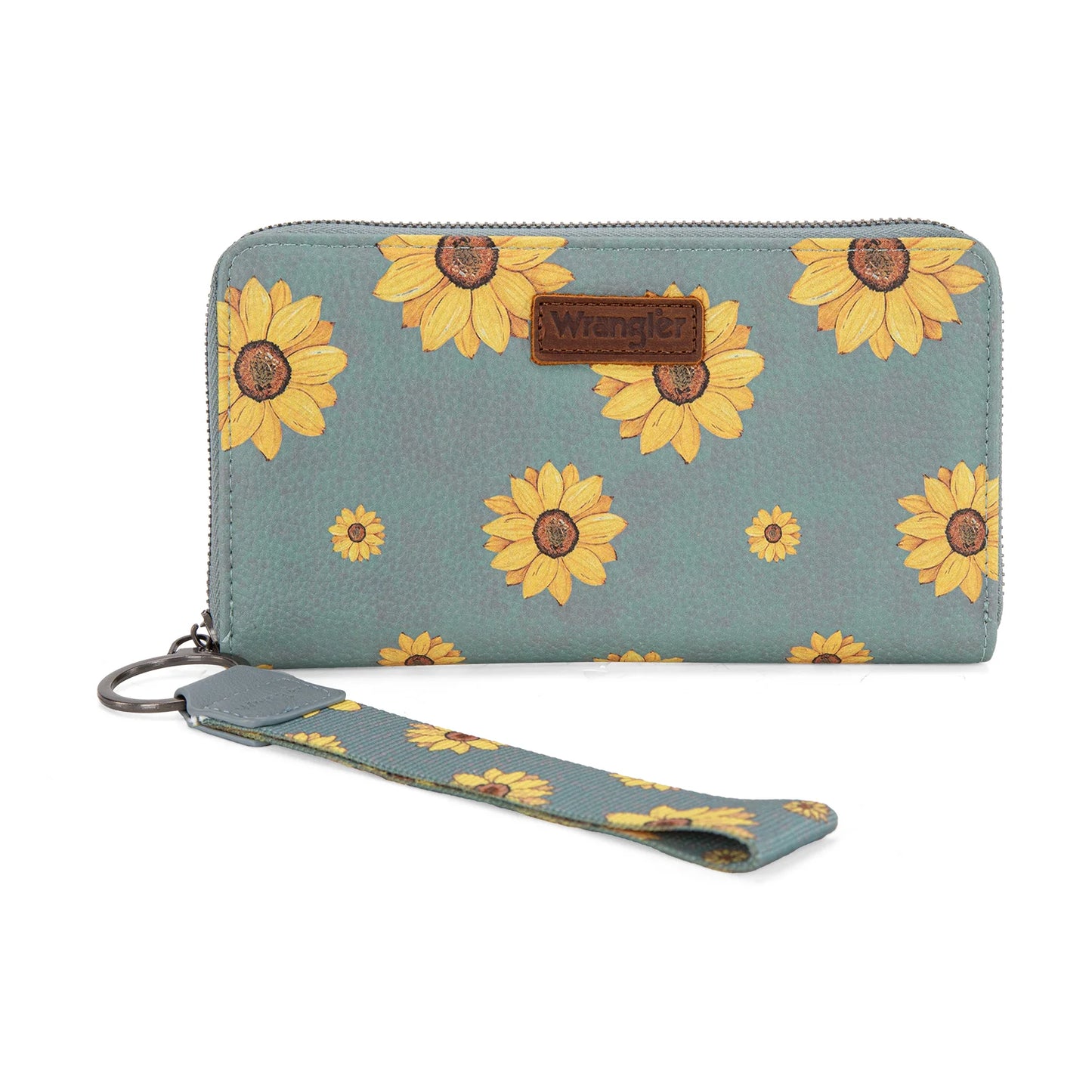 Wrangler Sunflower Print PU Leather Wallet- Jean