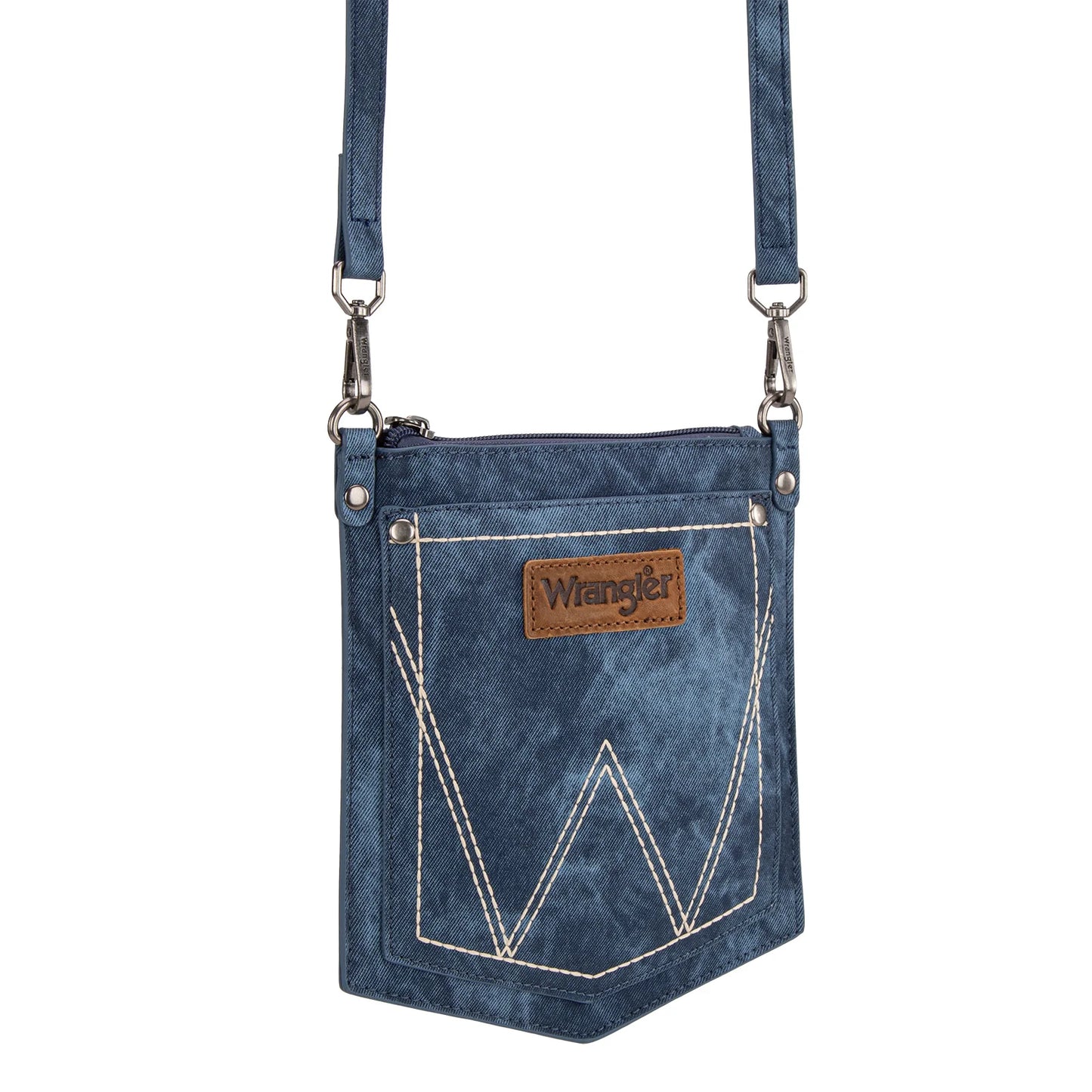 Wrangler "W" Stitch Water Repellent Denim Pocket Crossbody- Jean