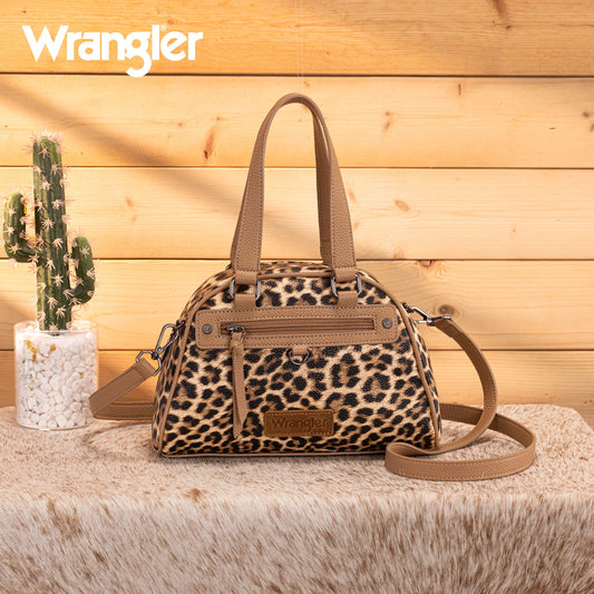 Wrangler Leopard Print Satchel Crossbody Bag