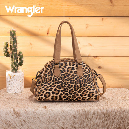 Wrangler Leopard Print Satchel Crossbody Bag