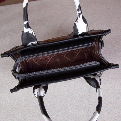 Wrangler Cow Print Concealed Carry Tote/Crossbody - Black