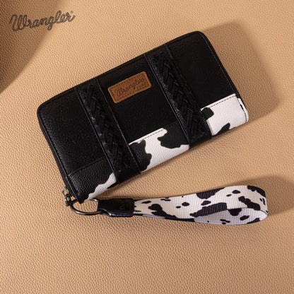 Wrangler Cow Print Wallet -Black