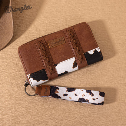 Wrangler Cow Print Wallet -Brown