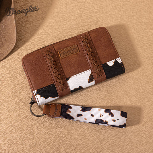 Wrangler Cow Print Wallet -Brown