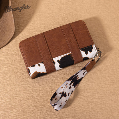 Wrangler Cow Print Wallet -Brown