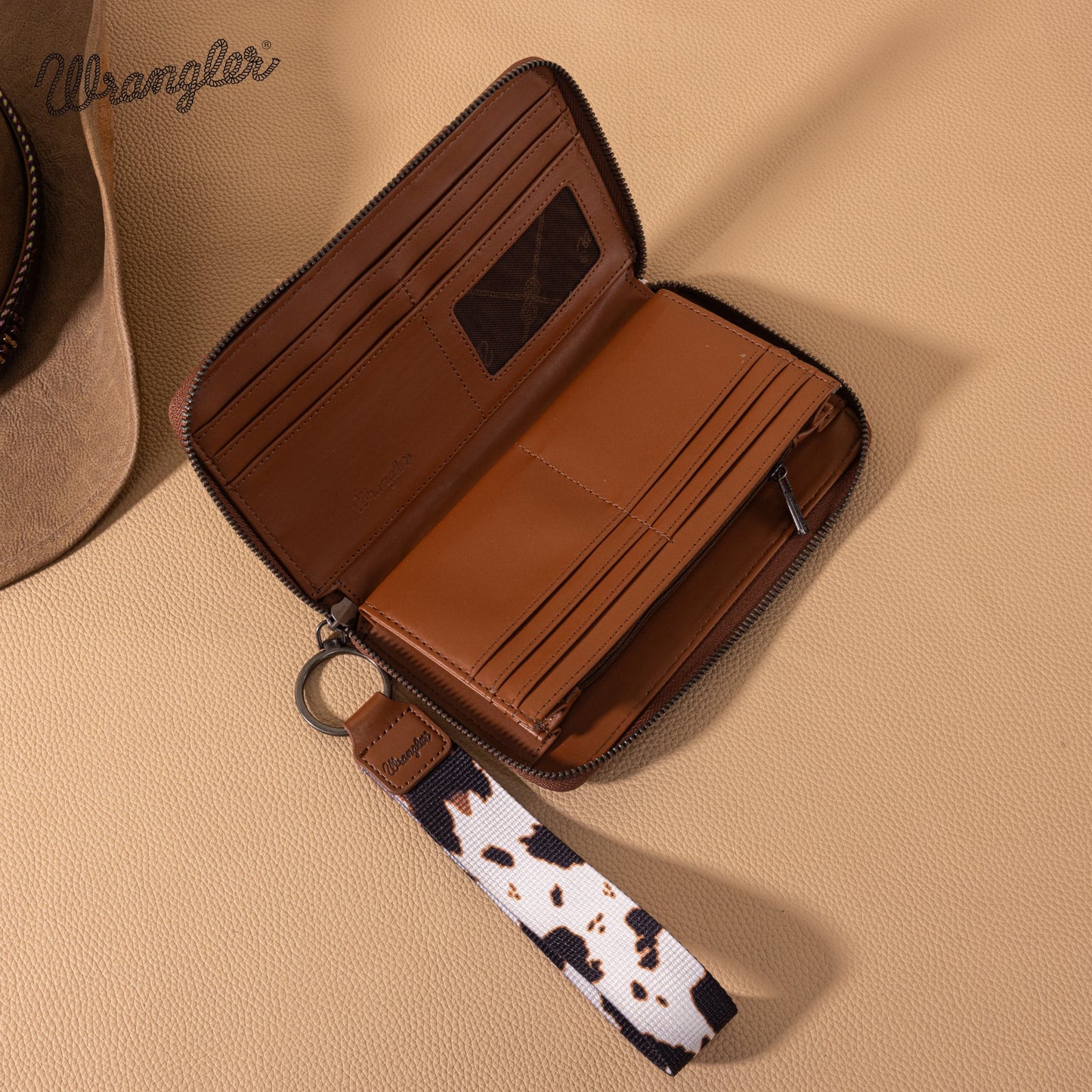 Wrangler Cow Print Wallet -Brown