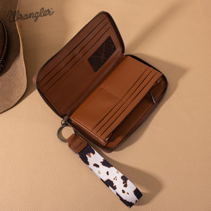 Wrangler Cow Print Wallet -Brown