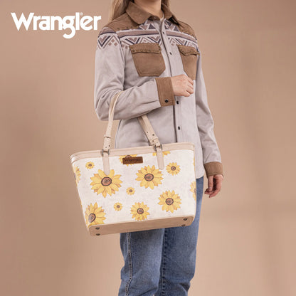 Wrangler Sunflower Print Tote Bag - Beige