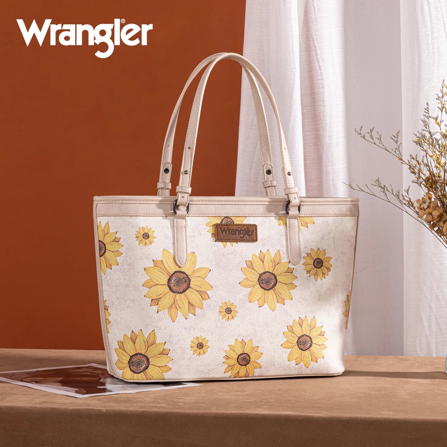 Wrangler Sunflower Print Tote Bag - Beige