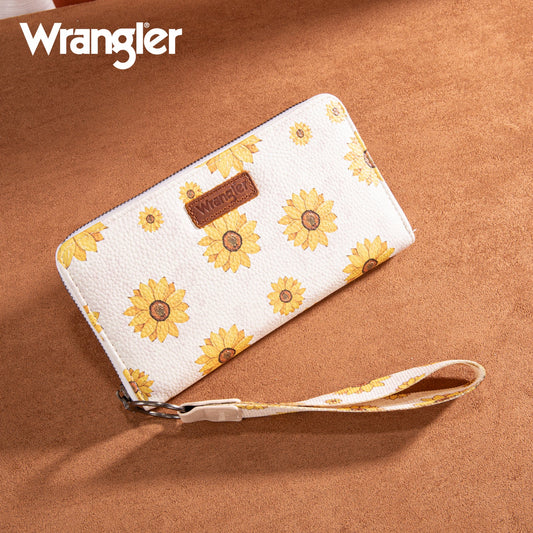 Wrangler Sunflower Print PU Leather Wallet-Beige
