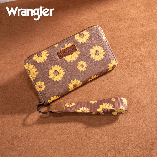 Wrangler Sunflower Print PU Leather Wallet-Khaki
