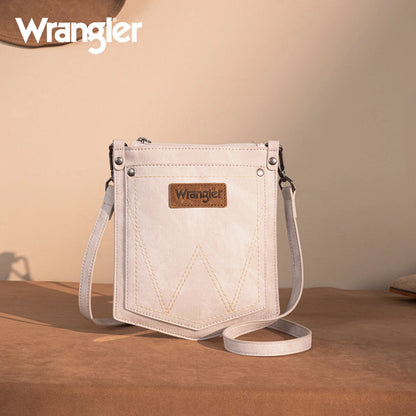 Wrangler "W" Stitch Water Repellent Denim Pocket Crossbody- Beige