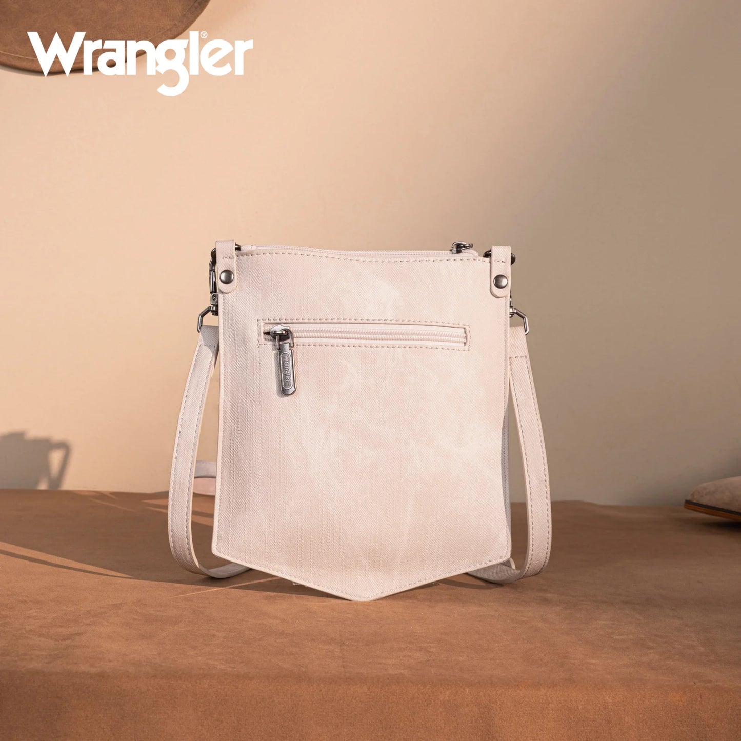 Wrangler "W" Stitch Water Repellent Denim Pocket Crossbody- Beige