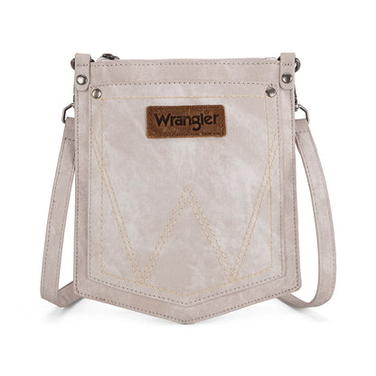 Wrangler "W" Stitch Water Repellent Denim Pocket Crossbody- Beige