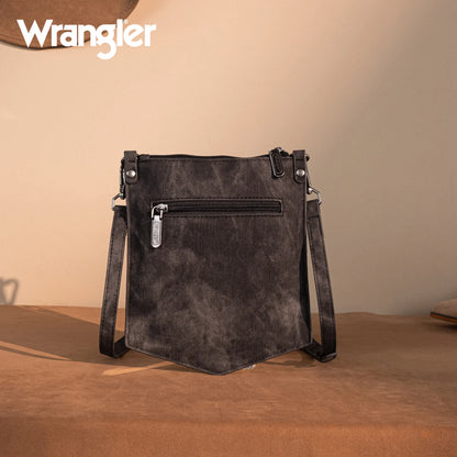 Wrangler "W" Stitch Water Repellent Denim Pocket Crossbody- Black