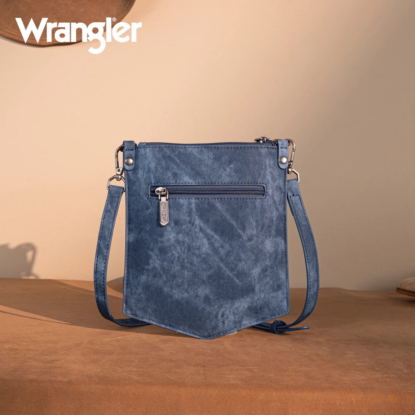 Wrangler "W" Stitch Water Repellent Denim Pocket Crossbody- Jean