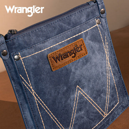 Wrangler "W" Stitch Water Repellent Denim Pocket Crossbody- Jean