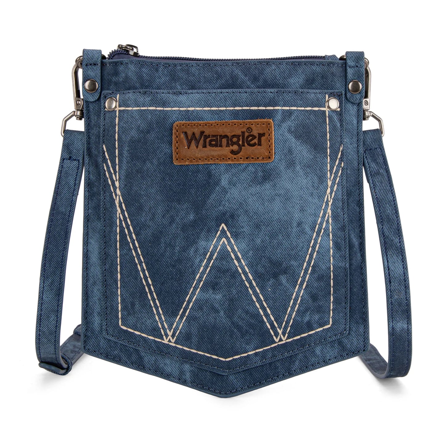 Wrangler "W" Stitch Water Repellent Denim Pocket Crossbody- Jean