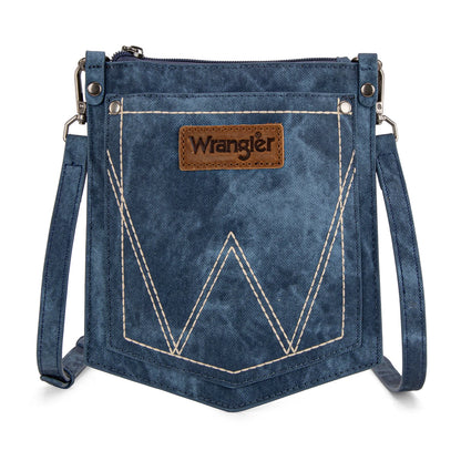 Wrangler "W" Stitch Water Repellent Denim Pocket Crossbody- Jean