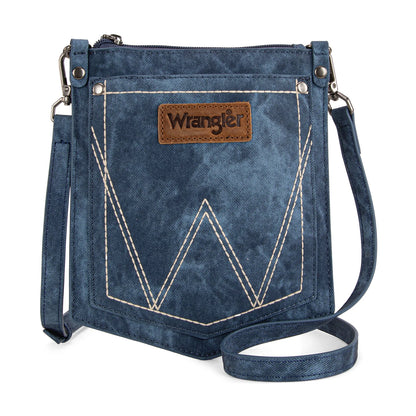 Wrangler "W" Stitch Water Repellent Denim Pocket Crossbody- Jean