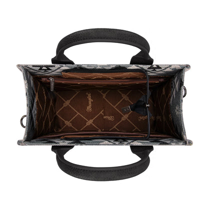Wrangler Aztec Pattern Dual Sided Print -Tote/Crossbody -Black