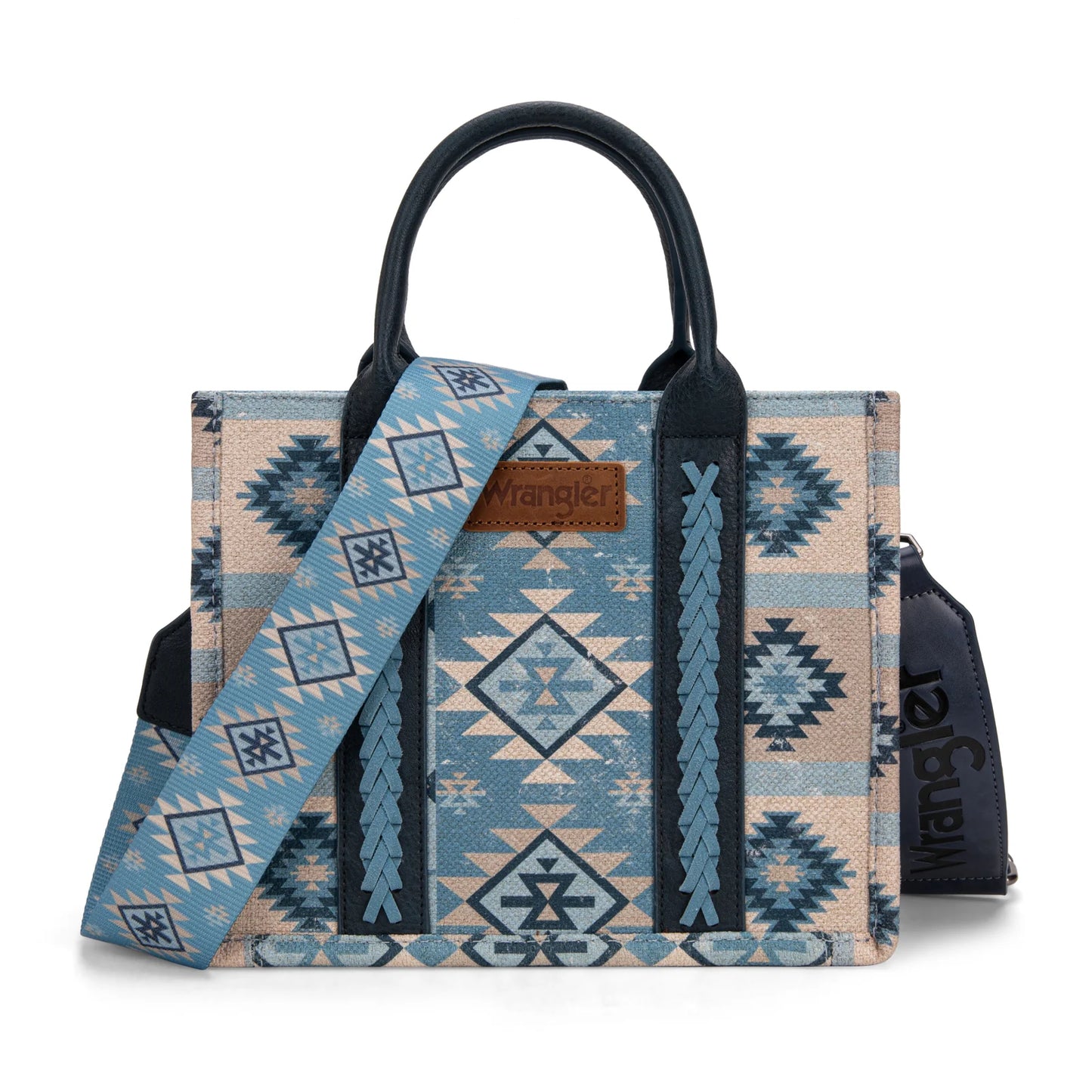 Wrangler Aztec Pattern Dual Sided Print -Tote/Crossbody -Jean