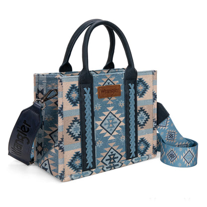 Wrangler Aztec Pattern Dual Sided Print -Tote/Crossbody -Jean