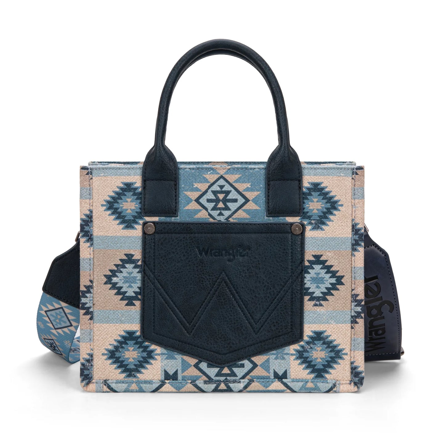 Wrangler Aztec Pattern Dual Sided Print -Tote/Crossbody -Jean