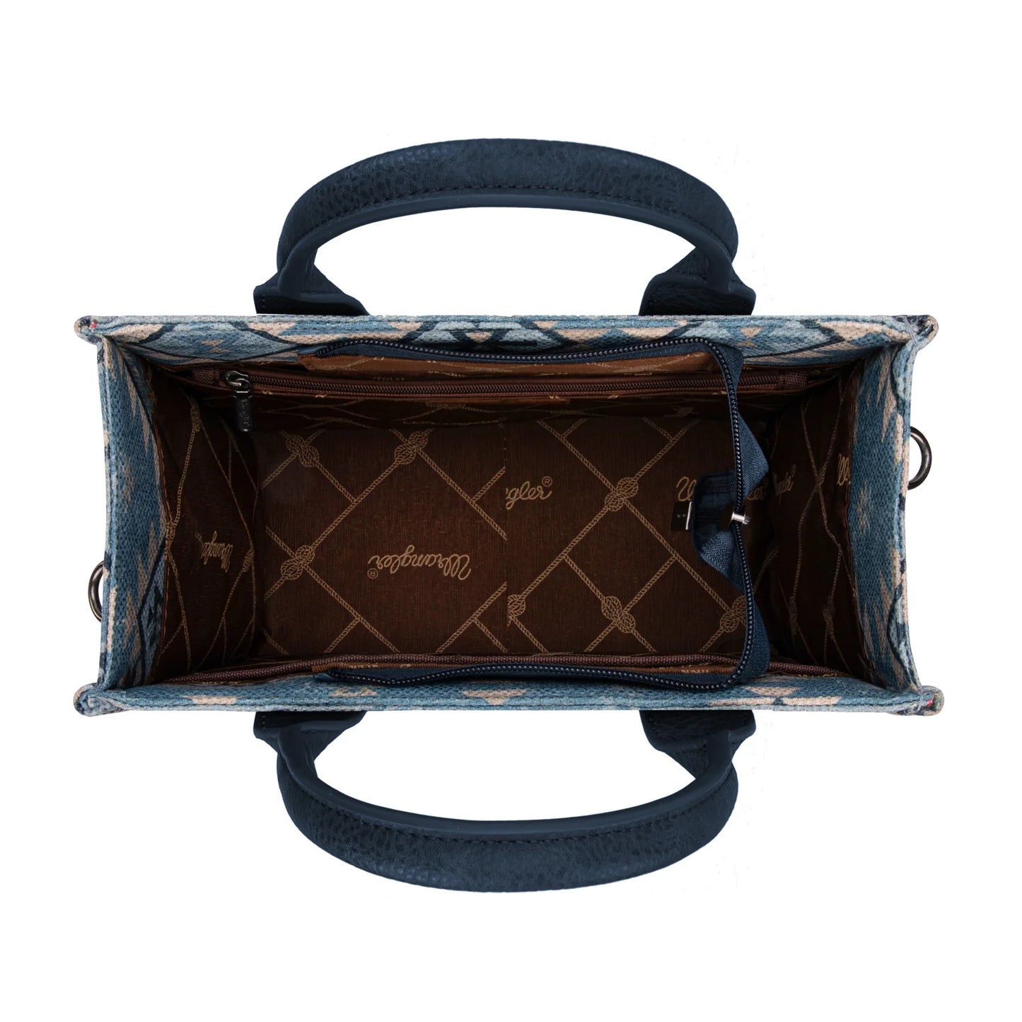 Wrangler Aztec Pattern Dual Sided Print -Tote/Crossbody -Jean