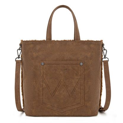 Wrangler Sherpa Aztec Sherpa Tote/Crossbody - Brown
