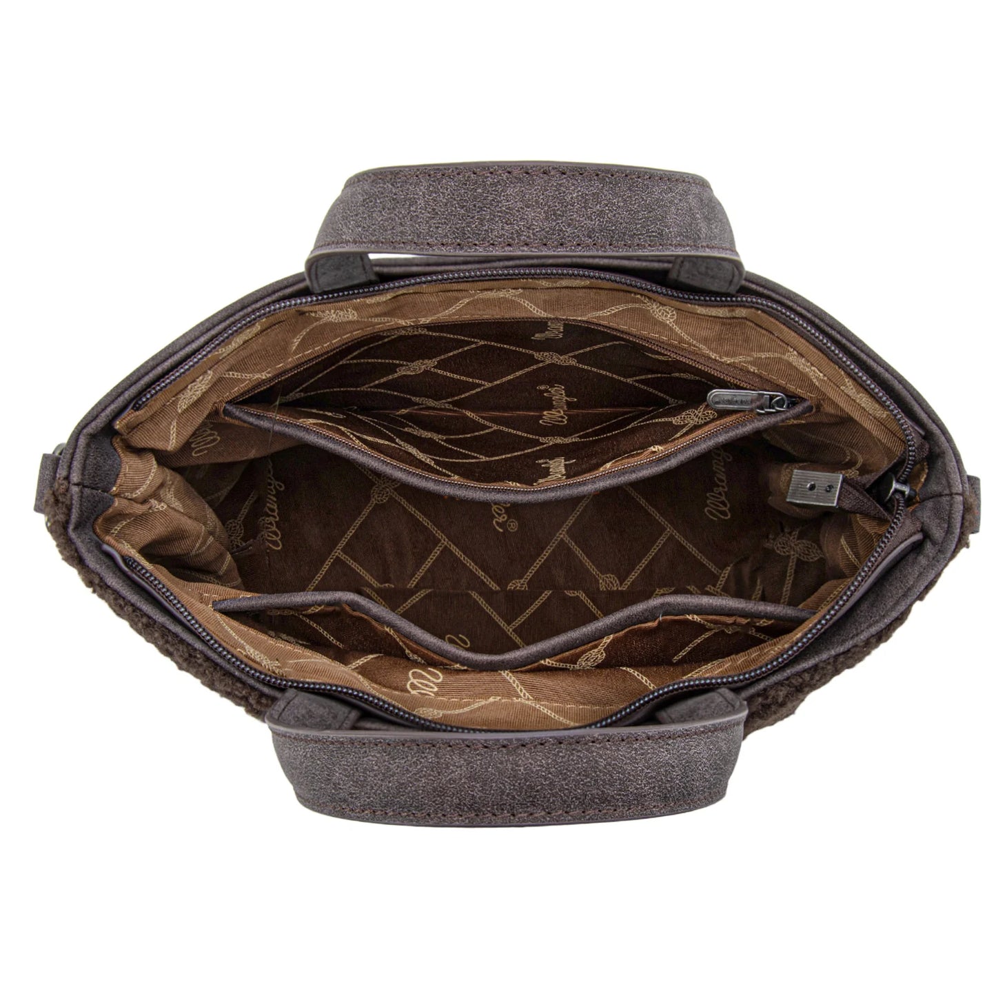 Wrangler Sherpa Aztec Sherpa Tote/Crossbody - Coffee