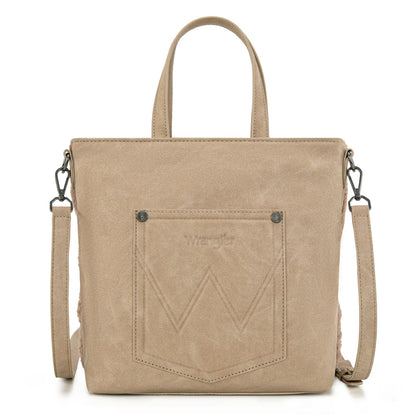 Wrangler Sherpa Aztec Sherpa Tote/Crossbody - Tan