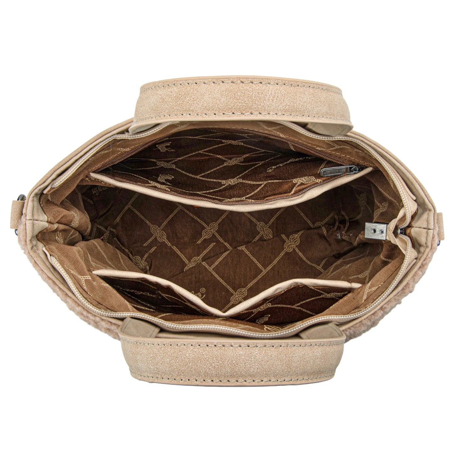 Wrangler Sherpa Aztec Sherpa Tote/Crossbody - Tan