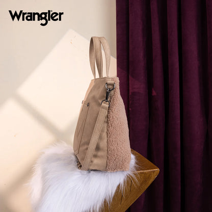 Wrangler Sherpa Aztec Sherpa Tote/Crossbody - Tan