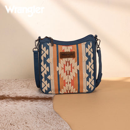 Wrangler Sherpa Aztec Canvas Crossbody - Jean