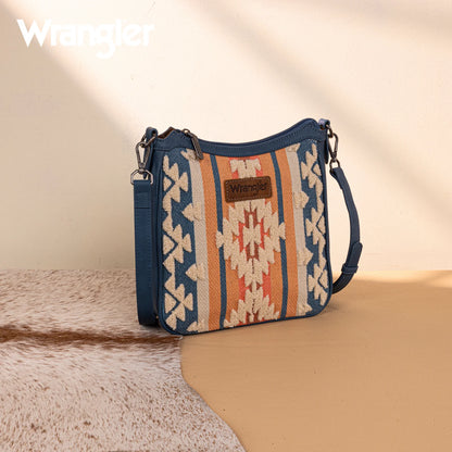Wrangler Sherpa Aztec Canvas Crossbody - Jean