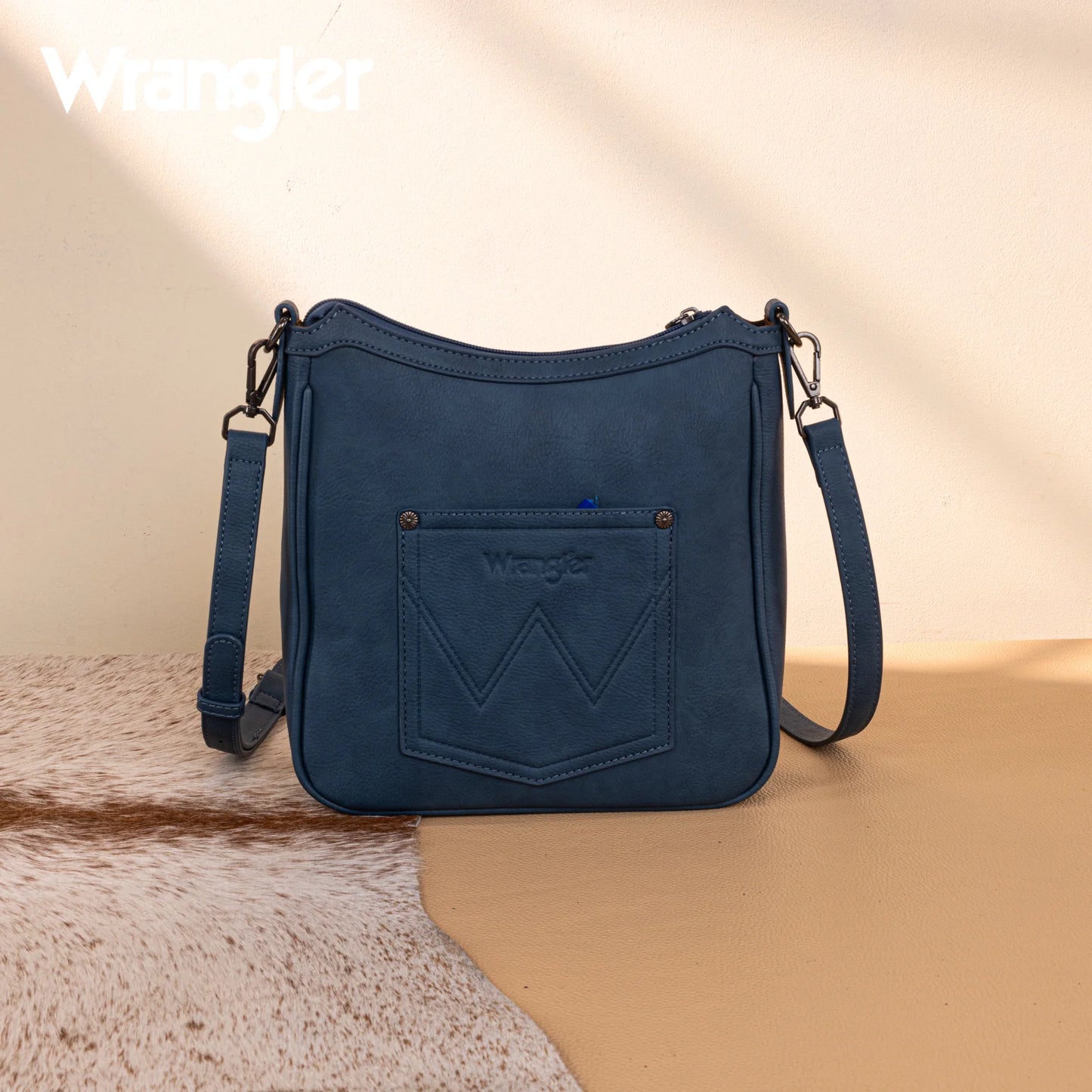 Wrangler Sherpa Aztec Canvas Crossbody - Jean