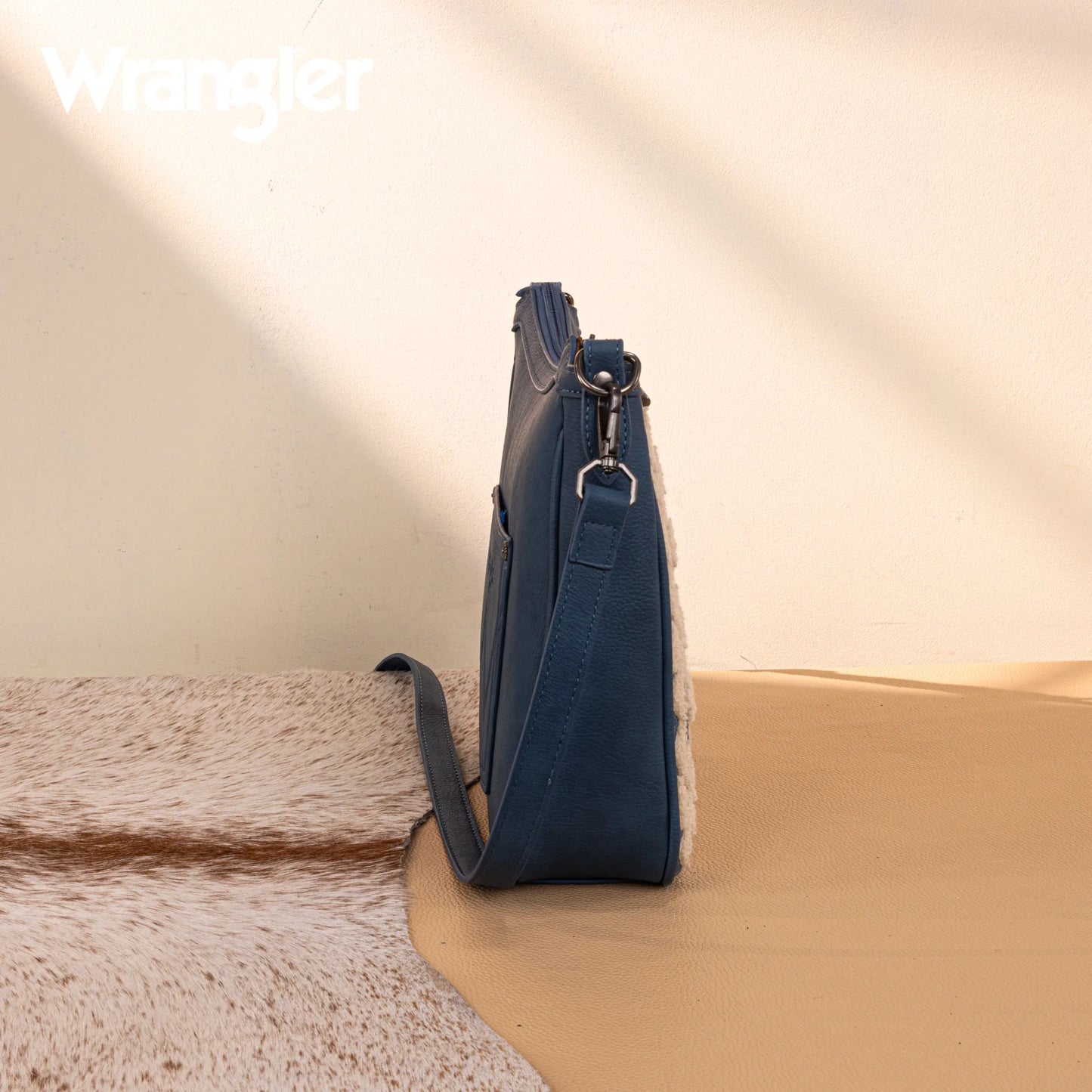 Wrangler Sherpa Aztec Canvas Crossbody - Jean