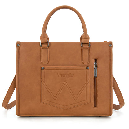 Wrangler Sherpa Aztec Canvas Tote/Crossbody - Brown