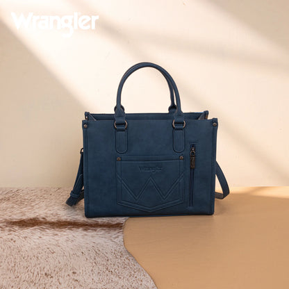 Wrangler Sherpa Aztec Canvas Tote/Crossbody - Jean