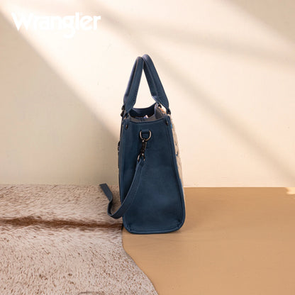 Wrangler Sherpa Aztec Canvas Tote/Crossbody - Jean