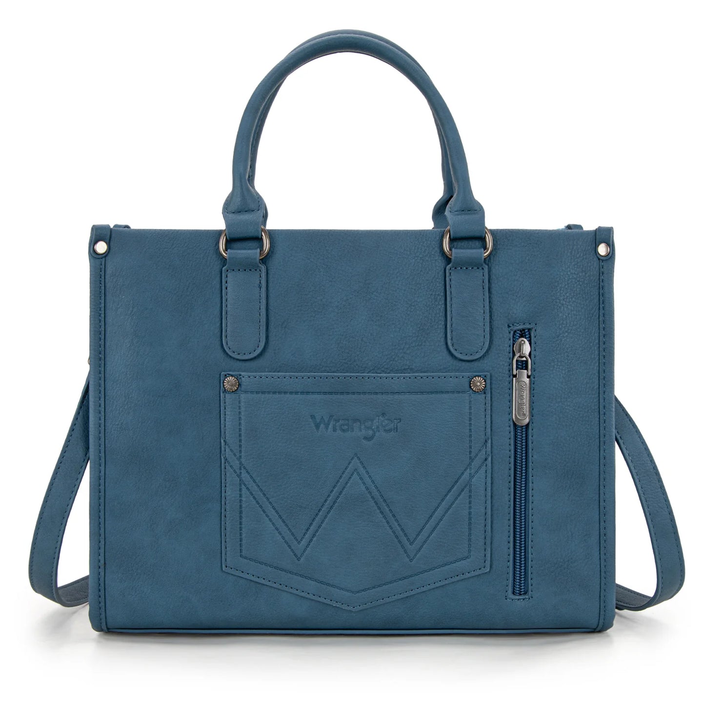 Wrangler Sherpa Aztec Canvas Tote/Crossbody - Jean