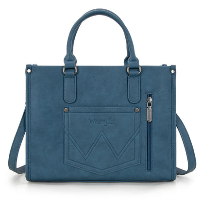 Wrangler Sherpa Aztec Canvas Tote/Crossbody - Jean