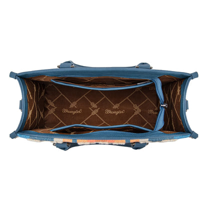 Wrangler Sherpa Aztec Canvas Tote/Crossbody - Jean