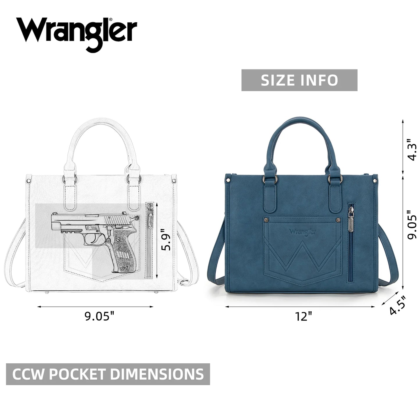 Wrangler Sherpa Aztec Canvas Tote/Crossbody - Jean