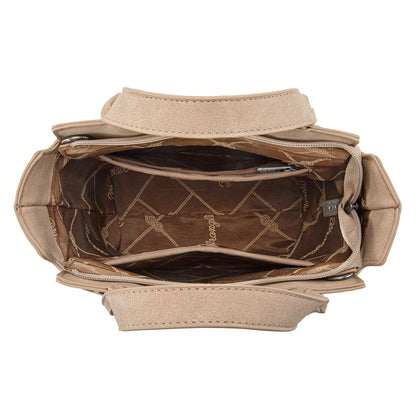 Wrangler Leopard Print Braided Handle Tote/Crossbody - Tan