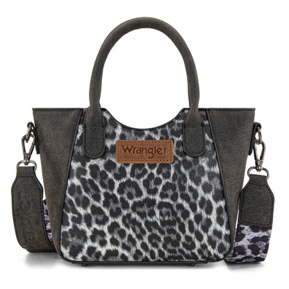 Wrangler Leopard Print Small Tote/Crossbody - Black