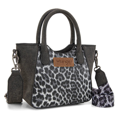 Wrangler Leopard Print Small Tote/Crossbody - Black